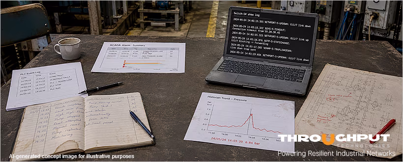 Multiple screens showing different system diagnostics with different timestamps