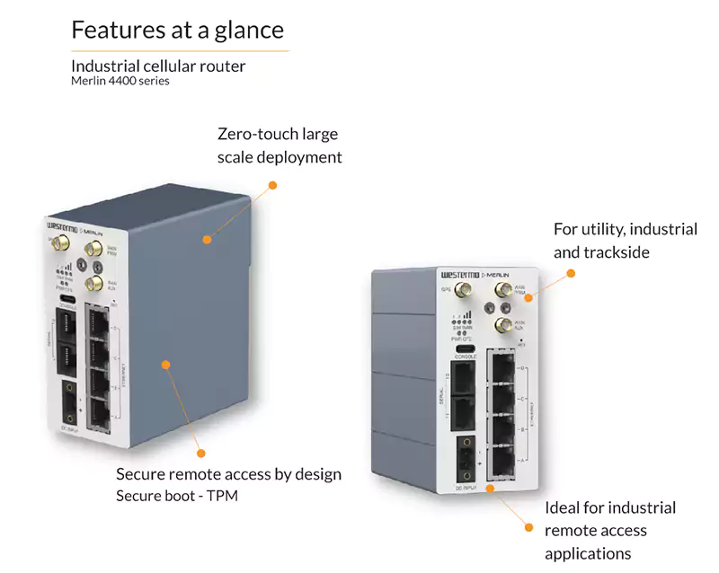Westermo Merlin 4400 Series - Industrial Cellular Routers Westermo Merlin 4400 Series - Industrial Cellular Routers